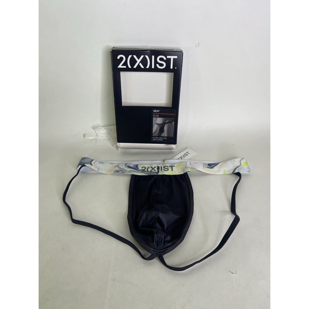 2xist Sexy Sliq Ultra Low Rise Jock Strap Jockstrap Black Beauty Mens Size M